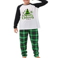 thumbnail image 2 of Family Matching Christmas Pajamas Set   Tree Letter Print  Neck Long Sleeve Tops Plaid Long Pants for Parents Kids, 2 of 7
