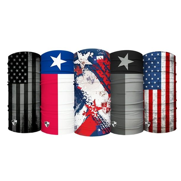 Sa Company Sa Lone Star Uv Face Shield 5 Pack Multipurpose Neck Gaiter Balaclava Elastic Face Mask For Men And Women Walmart Com Walmart Com