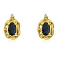 thumbnail image 2 of 14k Yellow Gold Sapphire Scroll Diamond Earrings, 2 of 2