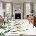 thumbnail image 2 of Daisy Floral Large Area Rugs 6x9 ft Spring Flowers Leaf Plant Nature Washable Rug Non Slip Indoor Carpet Absorbent Floor Mat for Living Room Bedroom Dining Room, 2 of 9