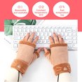 thumbnail image 4 of Guantes sin dedos Invierno Soft Adorable USB Carga eléctrica Calefacción Mano Lavable Mittens Mano de Oficina Elenxs HA011717-04, 4 of 7