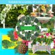 thumbnail image 3 of Palma Artificiales Plantas Tropicales Tallos De Imitación Decoraciones De Fiesta Hawaiana Selva Playa Tema Mesa Hogar Boda Cumpleaños Decoración 60 Piezas 6 Tipos Monstera Hojas Serendint HA021801-00, 3 of 5