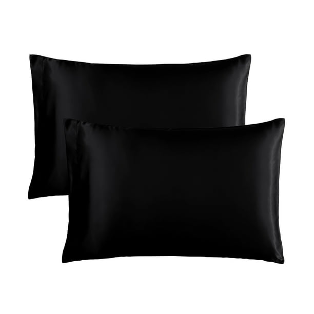JML Pillowcases Queen Set of 2,Silky Soft Satin Pillow Cover,Wrinkle