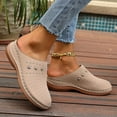 thumbnail image 2 of Clogs for Women Comfortable Slip On Closed Toe Mule Breathable Walking Dress Shoes with Arch Support Beige Size 9.5, 2 of 7