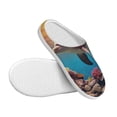 thumbnail image 3 of Lsque Underwater Plant Dolphin Pattern Womens Comfort Cotton on Scuff With Memory Foam and Anti-skid Sole Slipper-40/41, 3 of 7