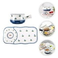 thumbnail image 3 of 1 Set of Ceramic Bowl Plate Home Tableware Set Dinner Bowl Ceramic Plate (Blue), 3 of 9