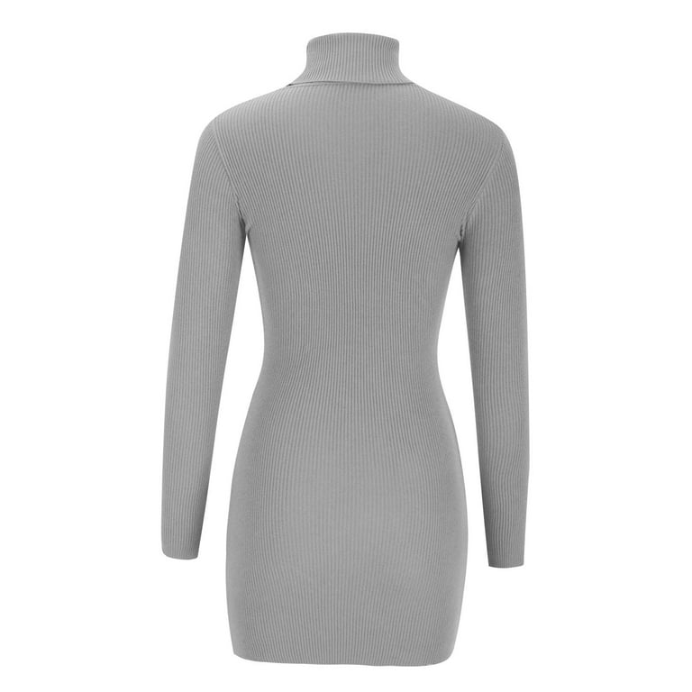 black knitted turtleneck dress RIXO Elliette Cashmere-Blend Black main image 1