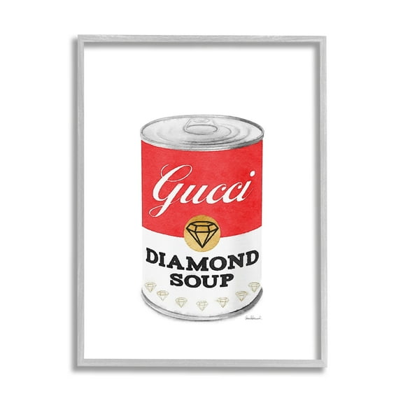 Stupell Industries Traditional Condensed Soup Can Diamond Glam Fashion Brand, 16 x 20, Design by Amanda Greenwood