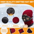 thumbnail image 2 of Tumao 3 PCS Winter Hat Scarf Gloves Set, Slouchy Beanie 3 in 1 Warm Set, Thermal Knitted Winter Hats, Warm Thick Fleece Lined Neck Warmer, Gifts for Women & Men, 2 of 6