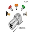 thumbnail image 3 of Garden Hose to Pressure Washer Adapter,Quick Connector,Pressure Washer Spray Nozzle Tips,3/4 GHT to 1/4 Inch Stainless Steel Connector with 5 Spray Nozzle Power Washer Attachment Set, 3 of 3