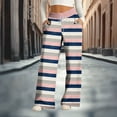 thumbnail image 2 of FRSASU Womens Casual Pants Straight Wide Leg Striped Drawstring Elastic High Waisred Loose Comfy Lounge Fashion Trouses with Pockets Pink, 2 of 6
