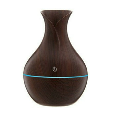 

Chicmine Wood Grain Vase Humidifier Fine Mist RGB Lighting Quiet 200ML Large Capacity USB Powered Bedroom Office Desktop Bedside Aroma Diffuser