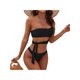 thumbnail image 2 of TRKIYQC 2 Piezas Bikini de Verano para Mujer Color sólido Tops Acolchados de un Hombro + Tangas de Cintura Baja Traje de baño para Damas, S/M/L/XL TRKIYQC moderno, 2 of 9