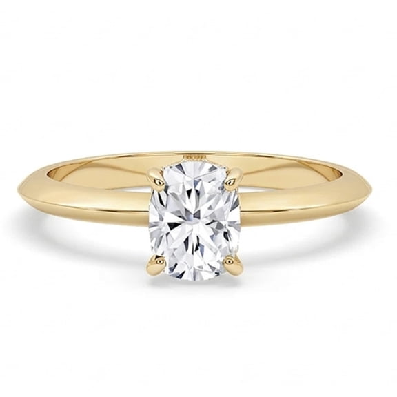 0.50 to 3 Carat Cushion Cut E VS1 Lab Grown Diamond Hidden Halo Solitaire Ring