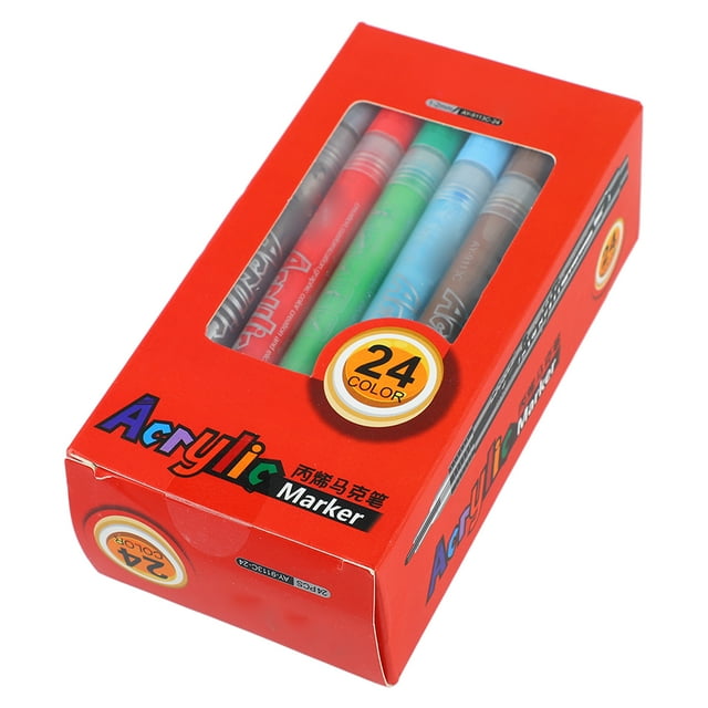 Marcadores De Pintura Acrílica, Marcadores Acrílicos Multiusos Impermeables 24 Piezas Para Oficina