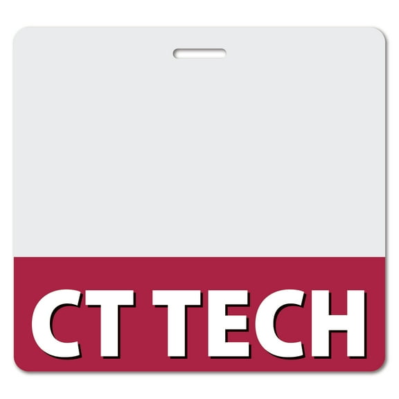 CT TECH Heavy Duty Horizontal Burgundy (5 pack) - Spill & Tear Proof Cards - 2 Sided USA Printed Quick Role Identifier ID Tag Backer by BadgeZoo