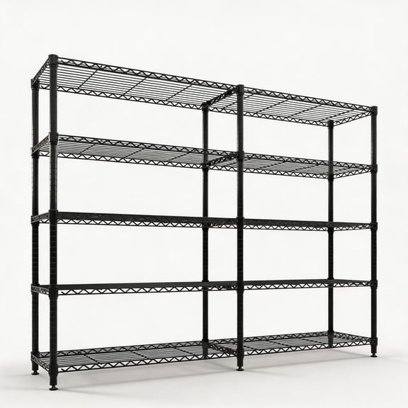 EcoSummer Metal Storage Shelves 5-Tier Heavy Duty Wire Rack Adjustable Metal Shelving Unit for Garage Pantry Kitchen Basement, 70.8"W x 15.8"D x 70.5"H