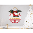thumbnail image 5 of Welcome To The North Pole Door Sign Home Decor Round Wood Wreaths Wall Hanging Sign Farmhouse Porch Sign Front Door Decoration for Housewarming Gift All Seasons Holiday,11In, 5 of 6