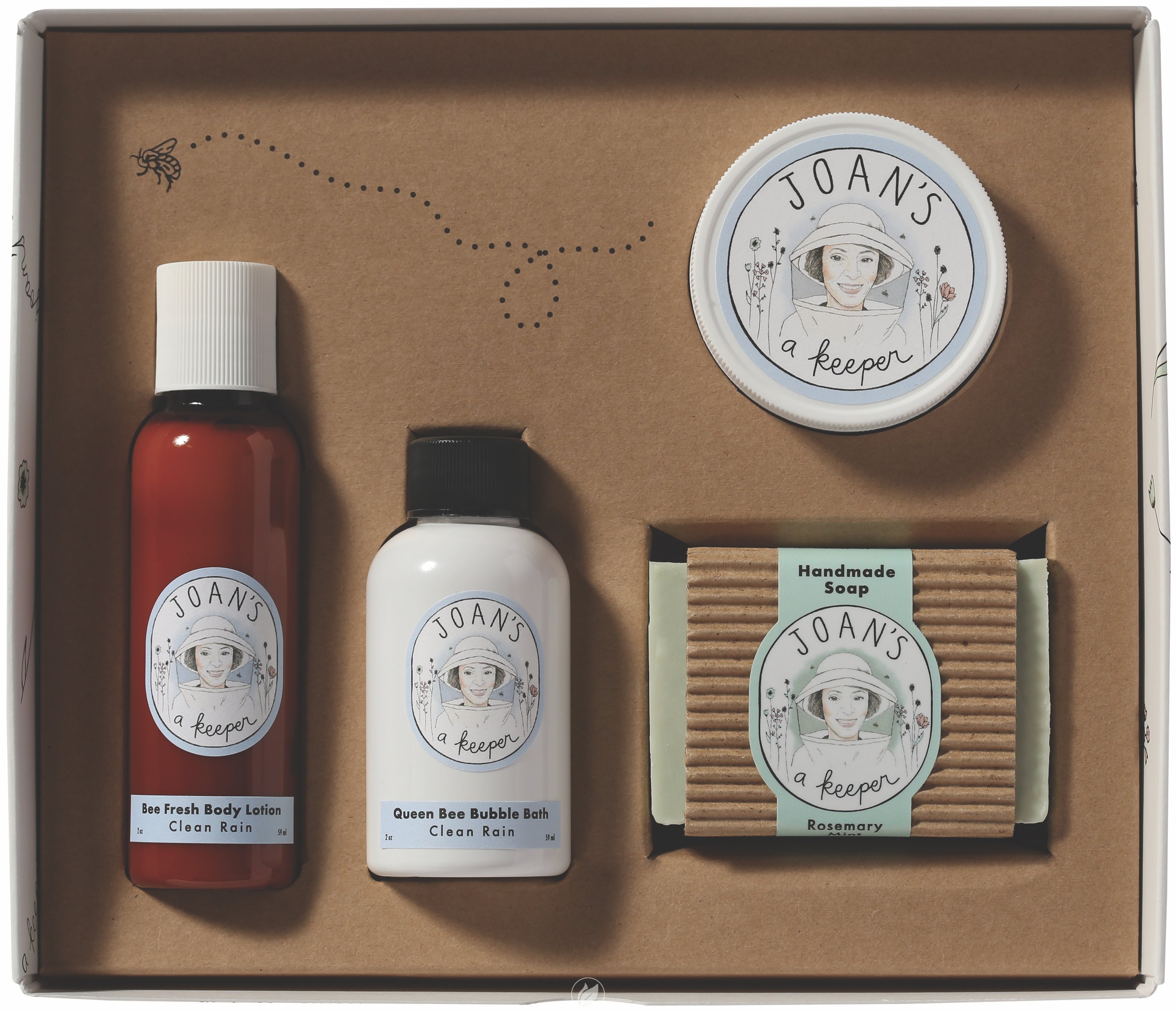 Joan's A Keeper Bee Pampered Clean Rain Gift Set 4Pc