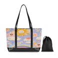 thumbnail image 7 of FORMRS Canvas Laptop Tote Bag for Women with 15.6" Computer Compartments Shoulder Handbag, Purple Clouds, 7 of 7