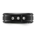 thumbnail image 4 of Auriga Fine Jewelry Stainless Steel Brushed and Polished Black IP-plated with CZ 8mm Men's Band Size 9, 4 of 7