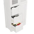 thumbnail image 7 of Tcbosik Storage Cabinet with 3 Drawers, Display Cabinet with Glass Doors, Floor Pantry Cabinet, Bathroom Cabinet for Kitchen, Dining Room, Living Room, White, 7 of 7