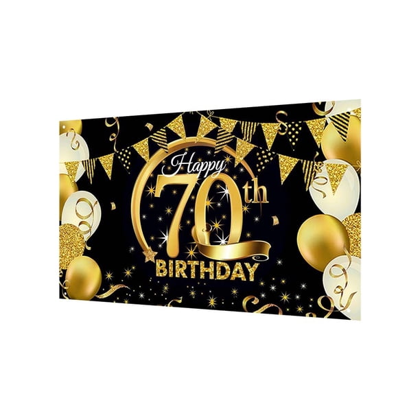 Yuarrent Fiesta de cumpleaños Hogar Tema de cumpleaños Telón de fondo Decoración de pared Kits de decoración para fiestas 70 años