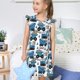 thumbnail image 4 of Balery Blue Excavator Camisón de princesa para niñas, pijama de algodón con mangas abullonadas, suave y bonito.-X-Large, 4 of 6