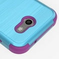 thumbnail image 3 of Kaleidio Case For Samsung Galaxy Sol 2 4G / J3 Mission / J3 Eclipse [Metallic TUFF] Rugged Armor 3-Piece [Shockproof] Dual Layer Hybrid Rubber Cover w/ Overbrawn Prying Tool [Light Blue/Purple], 3 of 6