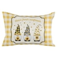 thumbnail image 7 of Rural Farm Sunflowers Gnomes Outdoor Pillow Covers Set of 2,Decorative Waterproof Throw Pillow Case,Yellow White Buffalo Checked Cotton Linen Soft Cozy Cushion Pillowcases, 7 of 7