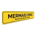 thumbnail image 3 of Mermaid Crossing Novelty Sign, Metal Wall Decor - 4x18 inches, 3 of 4