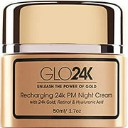 GLO24K Retinol Night Cream with 24k Gold, Anti-Aging Formula with Hyaluronic Acid