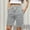 Gray, variant on Titcea Summer Shorts for Women Linen Elastic Waist Drawstring Fashion Printed Shorts Folded Hem Design Summer Casual Shorts with Pockets, Gifts for Mom/Her