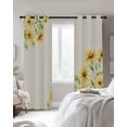 thumbnail image 4 of Yellow Daisy Flowers Blackout Curtains for Bedroom Living Room Darkening Curtains 63 Inches Long Spring Summer Rustic Garden Floral Window Curtain 2 Panels Set Window Treatment Grommet Drapes 52"x63", 4 of 9