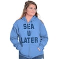thumbnail image 4 of Funny Beach Lover Sea You Ocean Vibes Zip Up Hoodie Men's Women's Brisco Brands 3X, 4 of 6