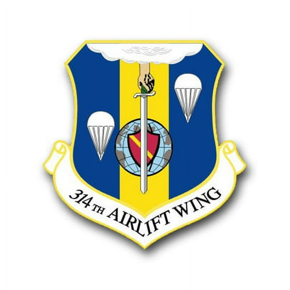3.8 Inch Air Force 314th Airlift Wing Vinyl Transfer Decal