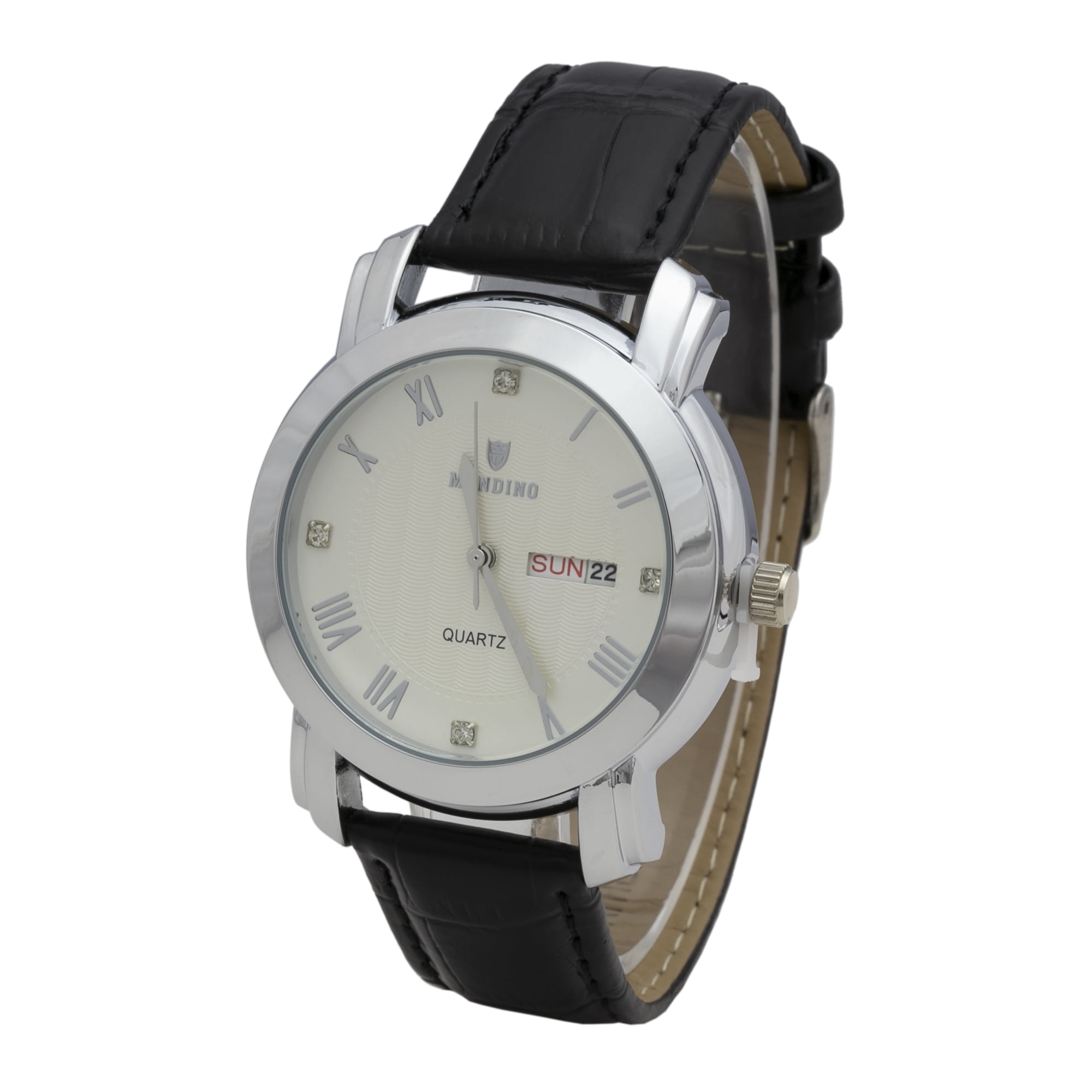 Mandino Mens Quartz Watch, Roman Numeral Business Casual Fashion Analog Wrist Watch Classic Calendar Date Window Casual Men Watch Quartz Watch Calendar