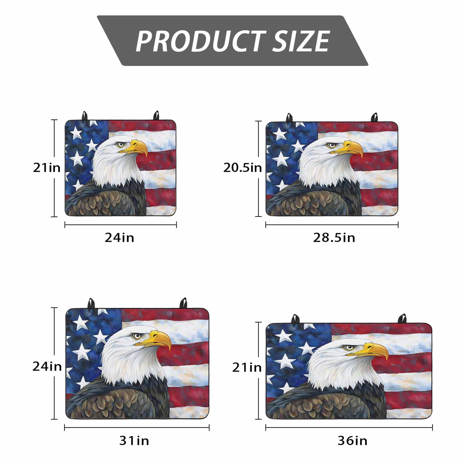 Eagle Stove Top Cover for Electric Stove, Heat-proof & Non Slip Glass Top Stove Cover Protector, Rustic Independence Day Red Blue Star Striped Flag Kitchen Flat Cooktop Rubber Mat 28.5x20.5 Inches