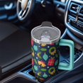 thumbnail image 4 of 40oz Merry Christmas Tumbler with Lid and Straw, Stainless Steel Cup with Handle Snowflakes Travel Mug, Xmas Presents, 4 of 4
