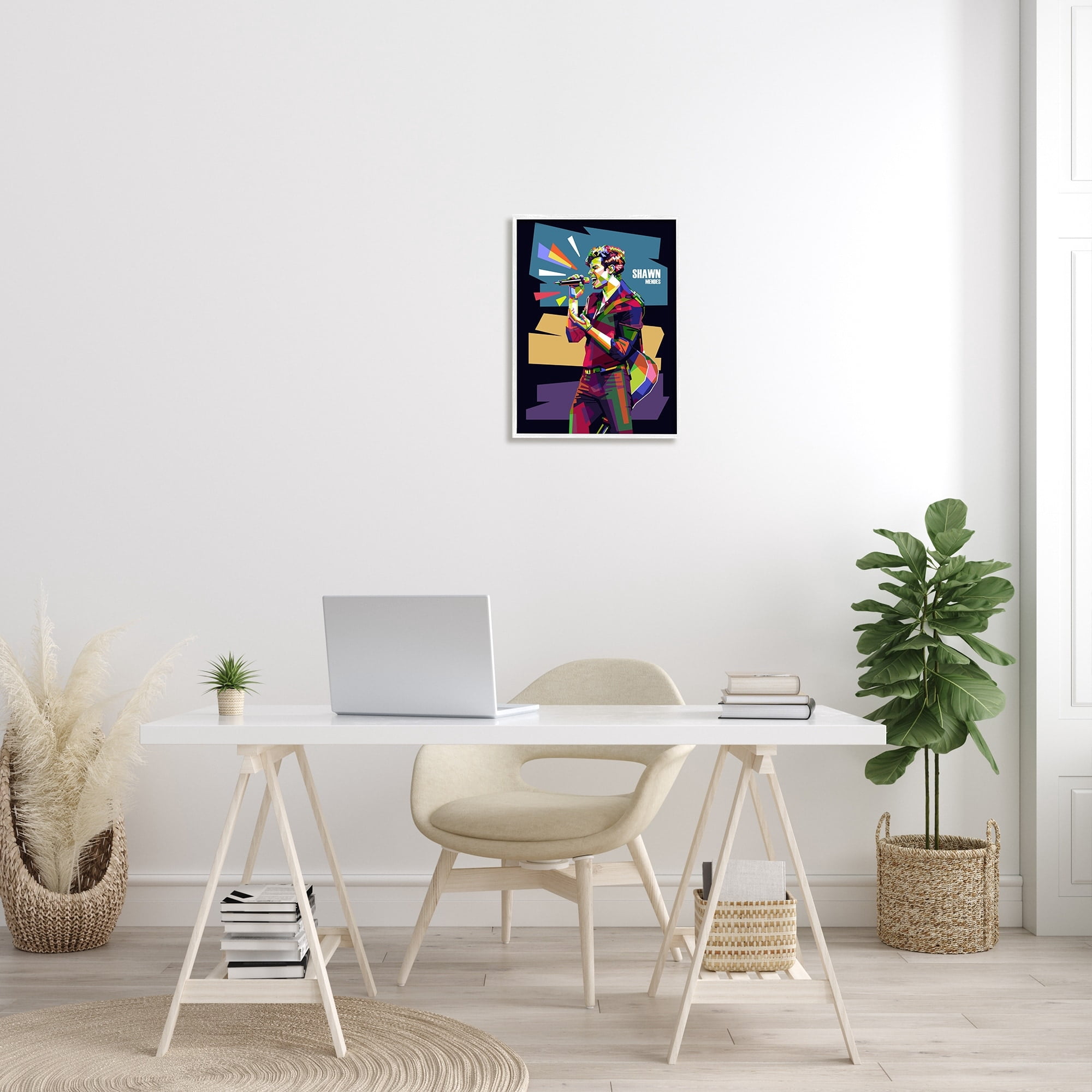 Stupell Industries Modern Shawn Mendes Abstract Portrait Bold Geometric Pattern, 16 x 20, Design by Birch&Ink