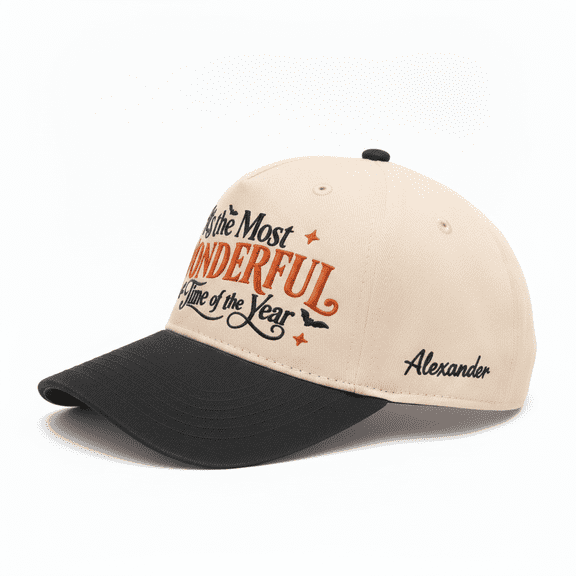 Custom Name Halloween Embroidered Adjustable Snapback Hat, Personalized Spooky Party Trucker Cap, Halloween Bar Crawl Outfit