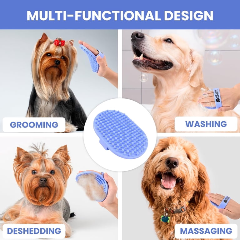 We Love Doodles Dog Grooming Bath Brush, Rubber Bath Scrubber photo 4