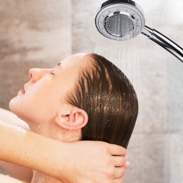 Fiudx Cabezal de Ducha de Mano de Alta Presión, 3 Modos de Rociado, Fácil Instalación, Tecnología de Alta Presión, Tamaño Universal, Ideal para Baja Presión de Agua, Apto para Personas Mayores, Uso F