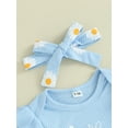 thumbnail image 6 of Musuos Baby Girls 3 Piece Outfits 6 12 18 24M Letter Print Short Sleeve Romper and Daisy Print Shorts Cute Headband Summer Clothes, 6 of 10
