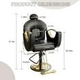 thumbnail image 3 of Royalbelle Chaise de Salon de Barbier à Rotation à 360 Degrés, Hauteur Réglable, Chaise de Salon Hydraulique Inclinable pour Cheveux, Multifonction pour Barbier, Noir, 3 of 8