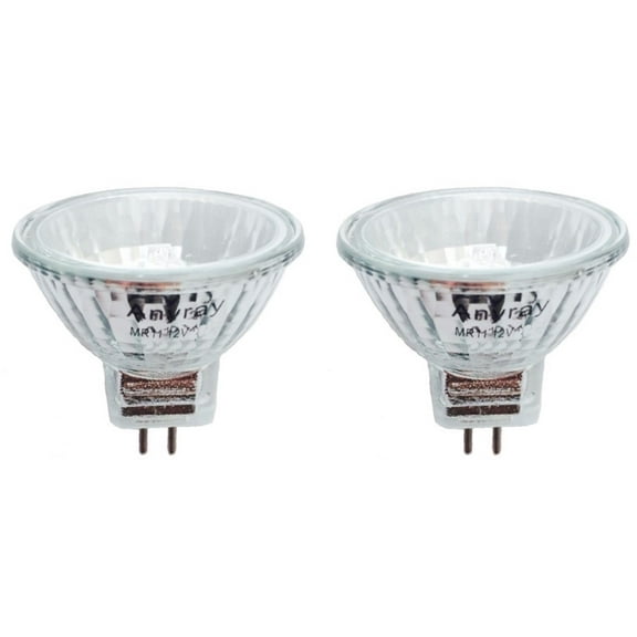 Anyray (2)-bulbs Clear MR11  C 12V 8W Precision Halogen Reflector 12Volt 8Watt Fiber Optic Light Bulb 8W 12V 8-Watts