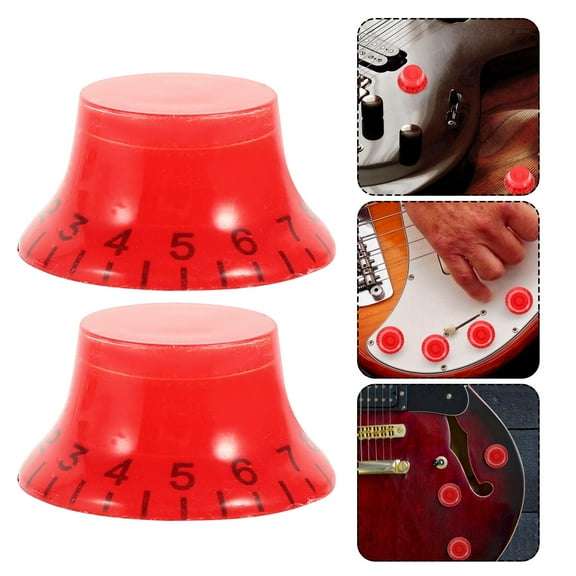OUNONA Red Acrylic Potentiometer Knob for Guitar Volume Control Practical Accessory for Instrument 6pcs Set