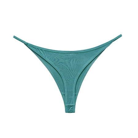

ZHAGHMIN Seamless Thongs for Women Underwear Lady Low Waist Solid Color Thin Strap Briefs Soft Comfortable Panties Tangas Green SizeL
