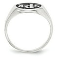 thumbnail image 2 of Solid 10k White Gold Monogram Signet Ring Band Size 5, 2 of 4