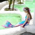 thumbnail image 3 of ghnatygren Children Mermaid Tail Swimming Suit Mermaid Swimsuit Costume Swimming Suit Bikini, 3 of 5